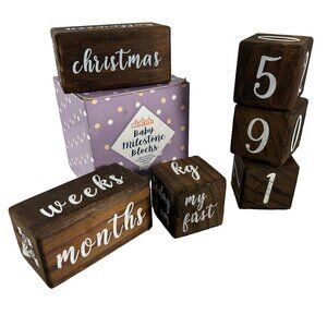Baby Milestone Blocks Farmhouse Monthly Age Milestones Photographs Mainevent